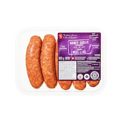 le Choix du Président Saucisses de porc à saveur de miel et ail 500 g, 1,60 $/100g