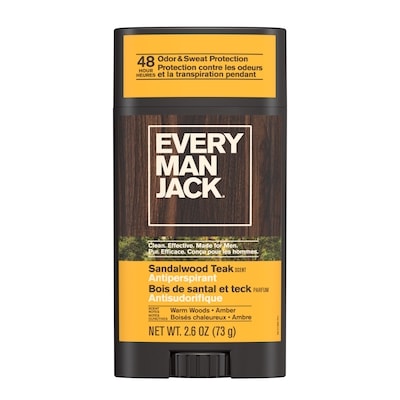 Every Man Jack Antisudorifique Désodorisant, Bois de santal 73 g, 13,00 $/100g