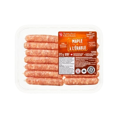 le Choix du Président Saucisses de porc pour le déjeuner à l’érable 375 g, 2,00 $/100g