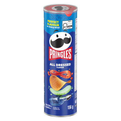 Pringles Potato Chips All Dressed Flavour 156 g, $1.92/100g