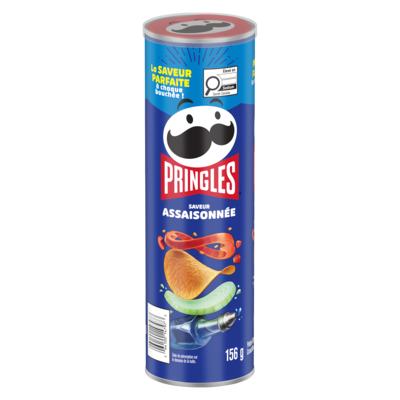 Pringles Croustilles saveur assaisonnée 156 g, 1,92 $/100g