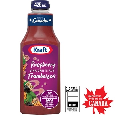 Kraft Vinaigrette Aux Framboises, Bouteille 425 ml, 0,82 $/100ml