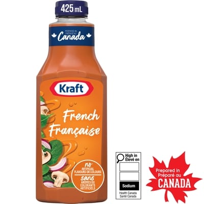 Kraft Vinaigrette Française, Bouteille 425 ml, 0,82 $/100ml