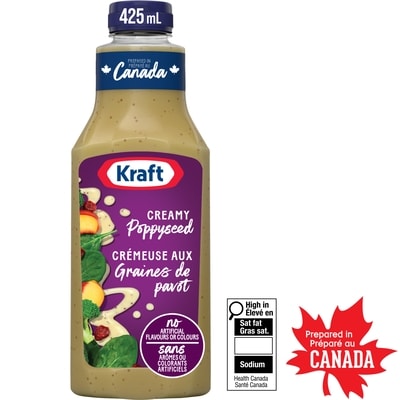 Kraft Creamy Poppyseed Salad Dressing 425 ml, $1.17/100ml