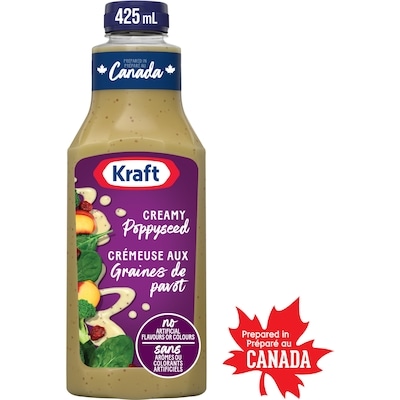 Kraft Vinaigrette Crémeuse Aux Graines De Pavot, Bouteille 425 ml, 0,82 $/100ml