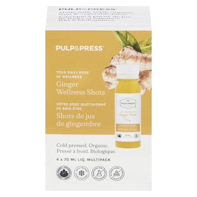 Pulp and Press Ginger Wellness Shots 4x70.0 ml, $5.35/100ml