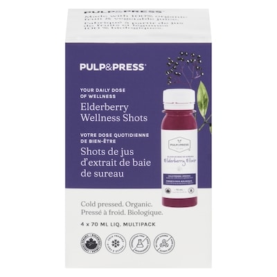 Pulp and Press Elderberry Wellness Shots 4x70.0 ml, $5.35/100ml