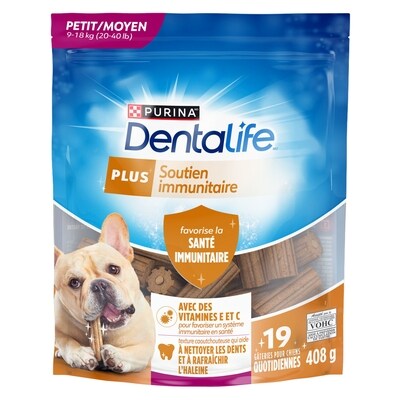 Purina DentaLife (MD) Plus Soutien immunitaire Petit/Moyen Gâteries pour Chiens pour les Soins Buccodentaires 408 g 408 g, 2,33 $/100g