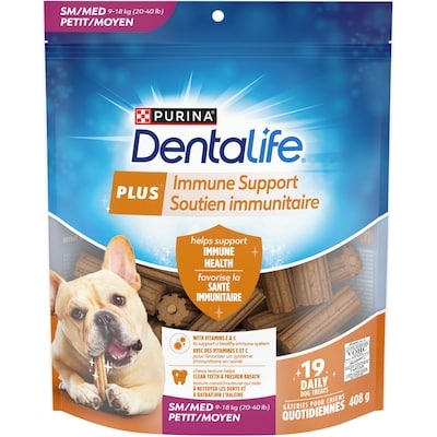 Purina DentaLife (MD) Plus Soutien immunitaire Petit/Moyen Gâteries pour Chiens pour les Soins Buccodentaires 408 g 408 g, 2,69 $/100g
