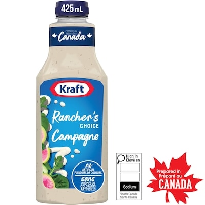 Kraft Vinaigrette campagne, bouteille 425 ml, 0,77 $/100ml