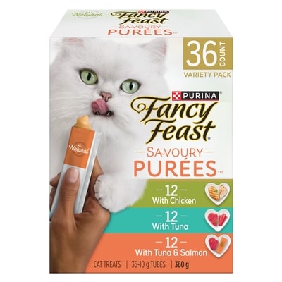 Purina Fancy Feast Savoury Purée Naturals Cat Treats Variety Pack 36 Count 360 g, $6.39/100g