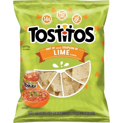 Tostitos Hint of Lime Flavour Tortilla Chips 245 g, $2.24/100g