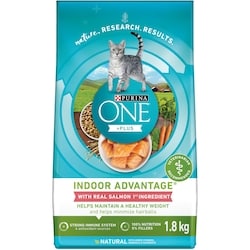 Purina ONE +Plus Indoor Advantage Salmon, Dry Cat Food 1.8 kg, $0.83/100g
