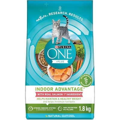 Purina ONE +Plus Indoor Advantage Salmon, Dry Cat Food 1.8 kg, $0.78/100g