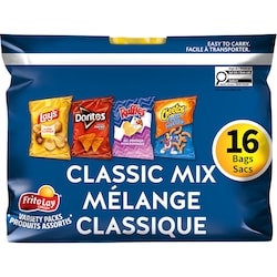 Frito-Lay Emballage de produits assortis, grignotines Mélange classique, 16 Sacs 448 g, 2,90 $/100g
