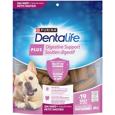 Purina DentaLife (MD) Plus Soutien digestif Petit/Moyen Gâteries pour Chiens pour les Soins Buccodentaires 408 g 408 g, 2,69 $/100g