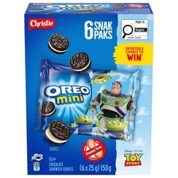 Christie OREO, Mini Original Chocolate Sandwich Cookies 150 g, $1.67/100g
