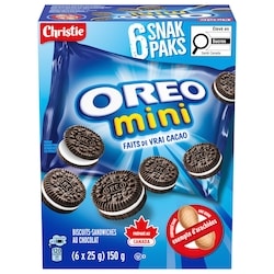 Christie Mini biscuits-sandwiches au chocolat OREO L’original 150 g, 1,67 $/100g