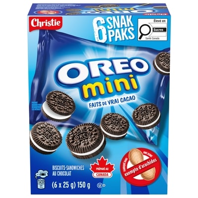 Christie Mini biscuits-sandwiches au chocolat OREO L’original 150 g, 2,99 $/100g