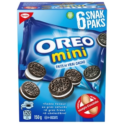 Christie Mini biscuits-sandwiches au chocolat OREO L’original, Emballage Disney en édition limitée – jusqu'à épuisement des stocks, Snak Paks, collations pour l’école 150 g, 2,86 $/100g
