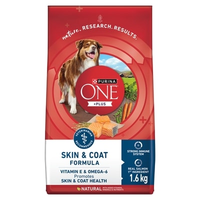 Purina ONE +Plus Dry Dog Food Skin & Coat Salmon 1.6 kg, $0.94/100g