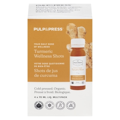 Pulp and Press Turmeric Wellness Shots 4x70.0 ml, $5.35/100ml