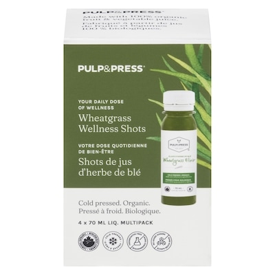 Pulp and Press Shots de jus d'herbe de blé 4x70.0 ml, 5,00 $/100ml