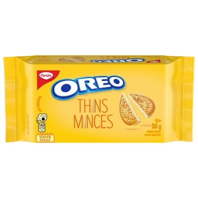 Christie OREO Thins, biscuits sablés dorés, emballables, grignotables et toujours trempés 261 g, 1,53 $/100g