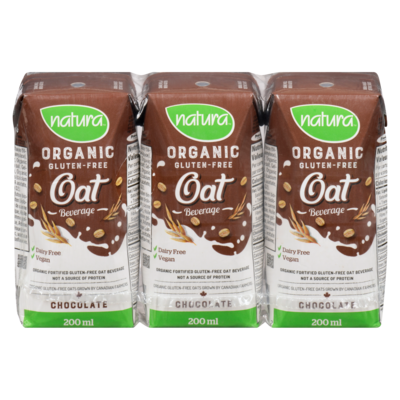 Natura Organic gluten-free oat beverage chocolate 3x200.0 ml, $2.00/100ml