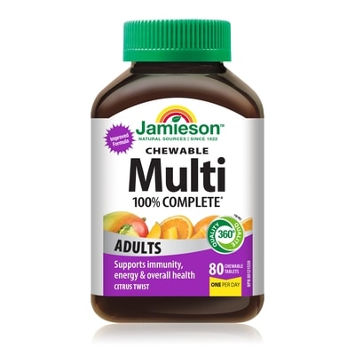 Jamieson Chewable Multi 100% Complete Adults Citrus Twist 80 ea, $0.29/1ea