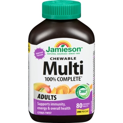 Jamieson Chewable Multi 100% Complete Adults Citrus Twist 80 ea, $0.31/1ea
