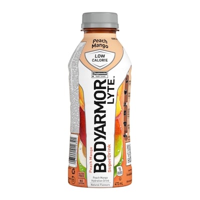 BodyArmor Low-Calorie Sports Drink Peach Mango Bottle 473 ml, $0.53/100ml