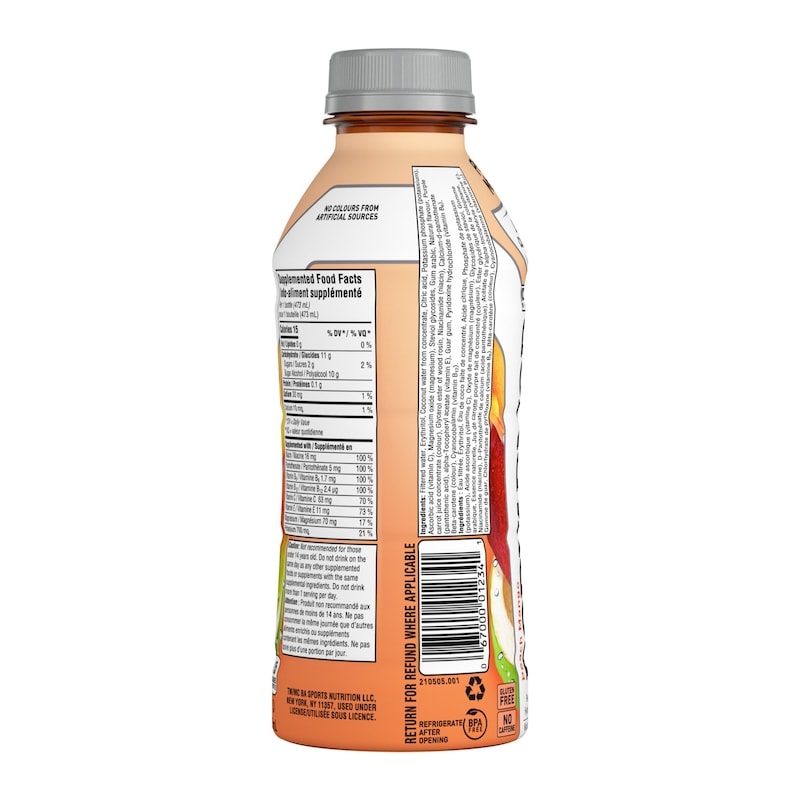 Low-Calorie Sports Drink Peach Mango Bottle