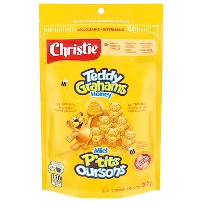 Christie Teddy Graham Cookies, made in a peanut-free factory, school Snacks 200 g, $2.15/100g