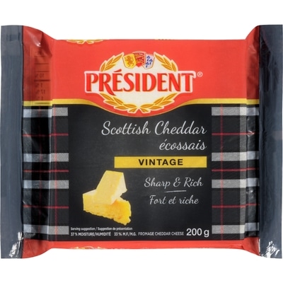 President Scottish Cheddar Cheese Vintage 200 g, $4.15/100g
