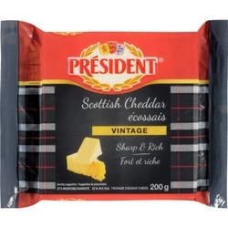 Président Fromage Cheddar écossais vintage 200 g, 4,25 $/100g