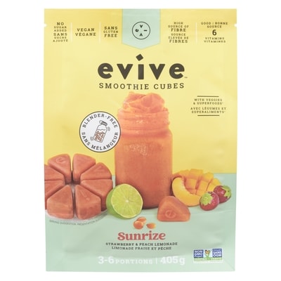 Evive Smoothie cubes sunrize limonade fraise et pêche 405 g, 2,71 $/100g