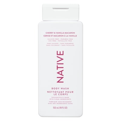 Native Nettoyant pour le corps, cerise et macaron à la vanille  532 ml, 3,19 $/100ml