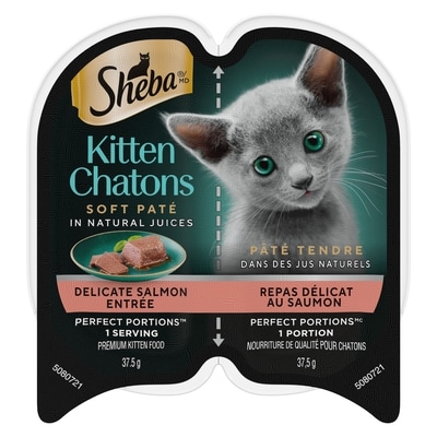 Sheba PERFECT PORTIONS Wet Kitten Food Paté Delicate Salmon Entrée 75 g, $2.39/100g