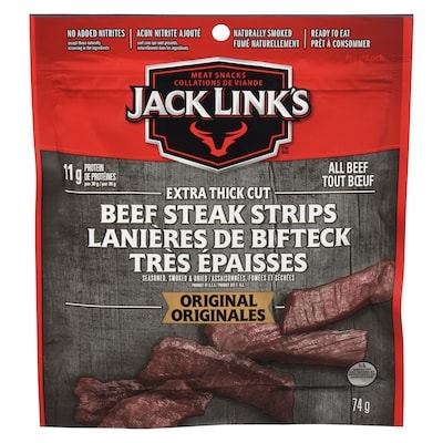 Jack Link’s Lanières de bifteck très épaisses originales 74 g, 7,42 $/100g