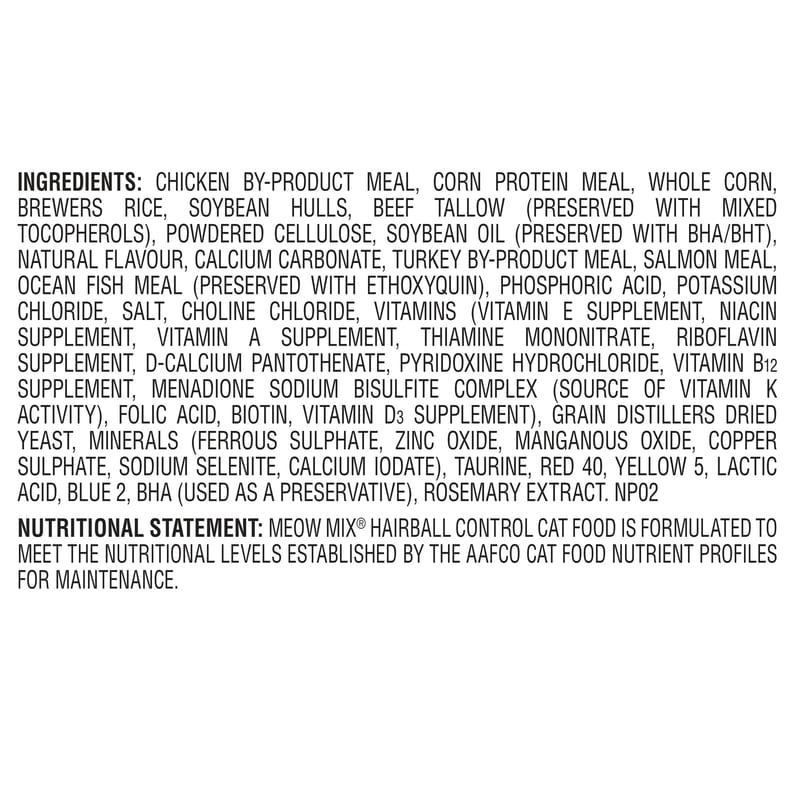Cat Food Hairball Control
