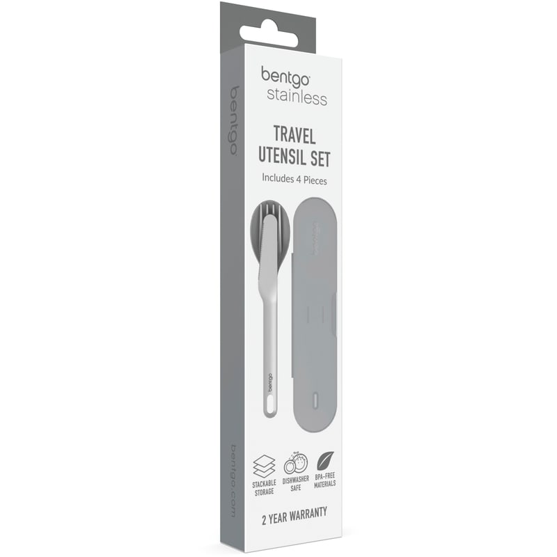 Stainless Steel Utensil Set with Gray