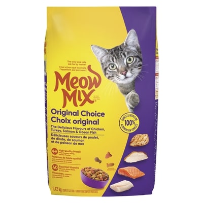Meow Mix Cat Food Original Choice 1.42 kg, $0.56/100g