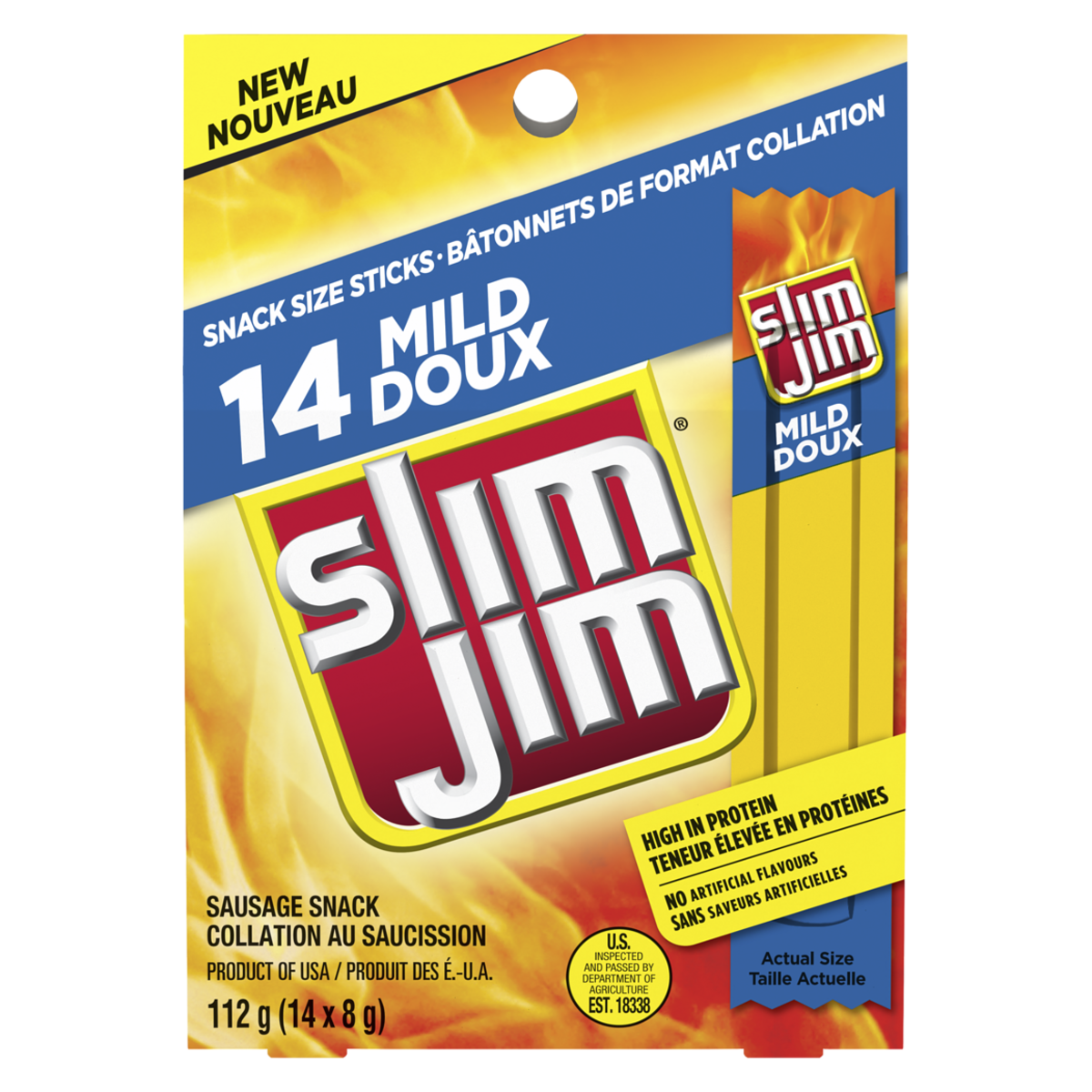 Slim Jim Mild Sausage Snack Meat Stick