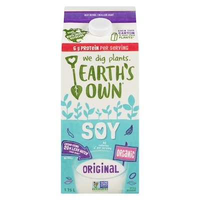 Earth's Own Organic Soy Beverage, Original  1.75 l, $0.26/100ml