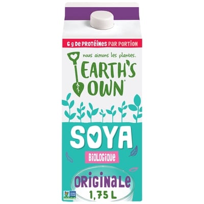 Earth’s Own Boisson au soya Originale sans gluten 1.75 l, 0,21 $/100ml