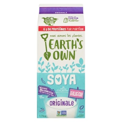 Earth’s Own Boisson au soya biologique, Originale 1.75 l, 0,26 $/100ml