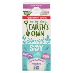 Earth's Own Organic Soy Beverage, Unsweetened Original 1.75 l, $0.29/100ml