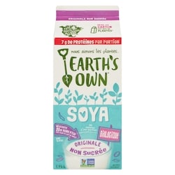 Earth’s Own Boisson au soya biologique, Originale Non-Sucrée 1.75 l, 0,26 $/100ml