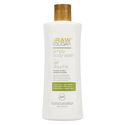 Raw Sugar Simply Body Wash Green Tea + Aloe Vera + Cucumber 740 ml, $1.69/100ml